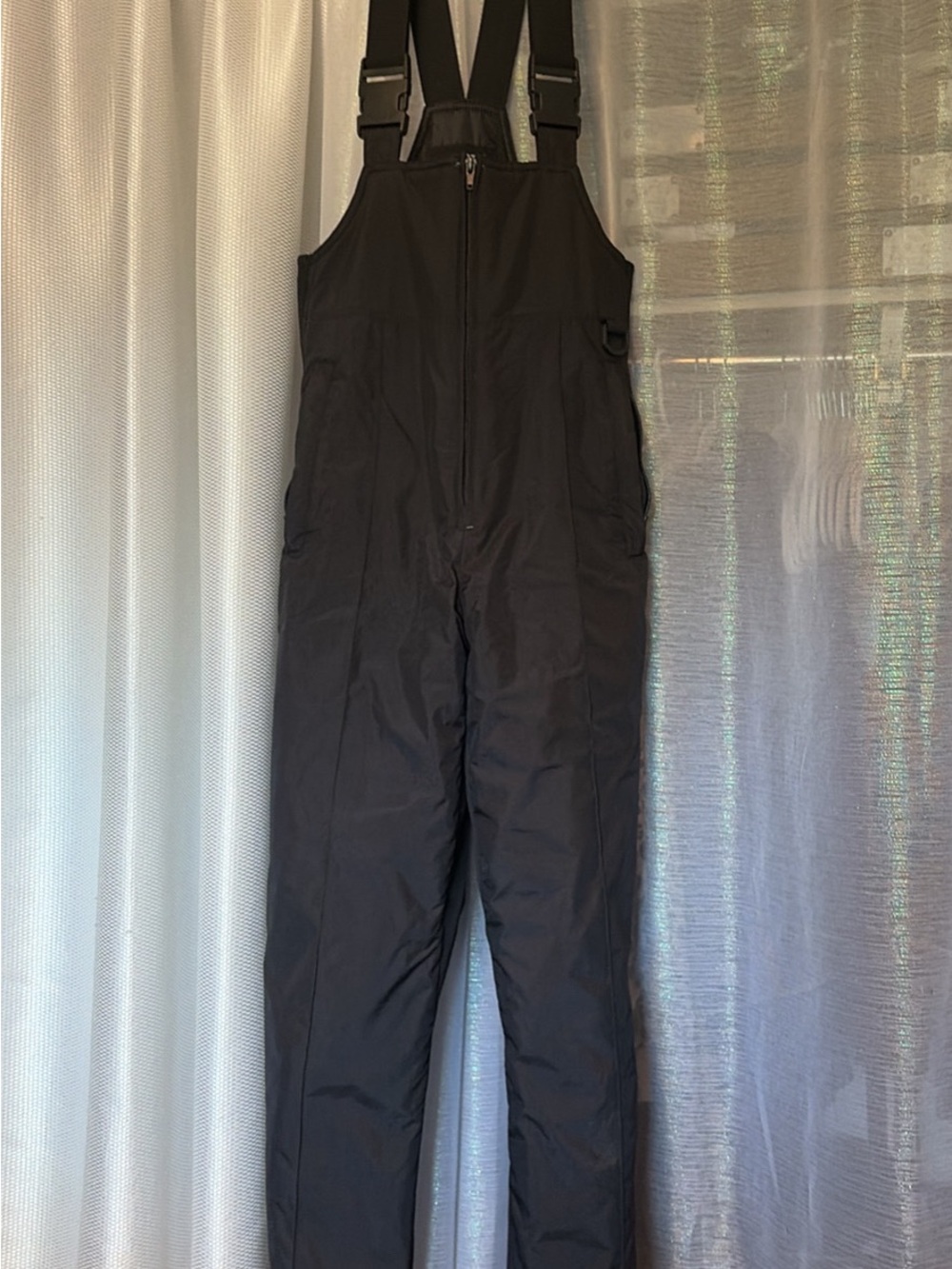 Black Ski Bib Overalls - Insulated Snow Pants